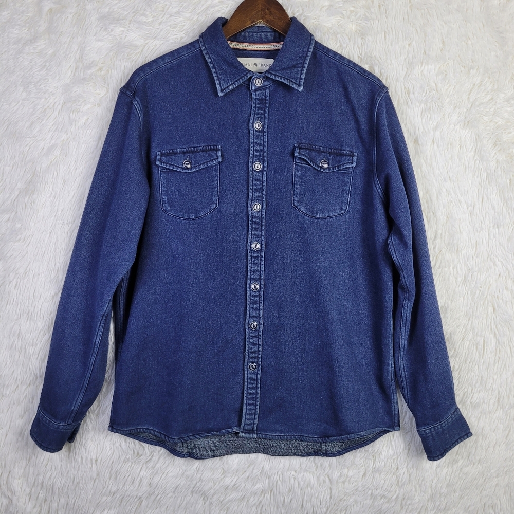 Normal Brand Blue Big Jake Shirt Jacket Mens Large Chambray Denim Outdoor